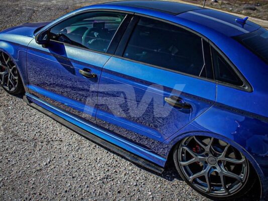 RW Carbon 2020-2024 Audi A3 S3 RS3 GTX Carbon Fiber Side Skirt Extensions