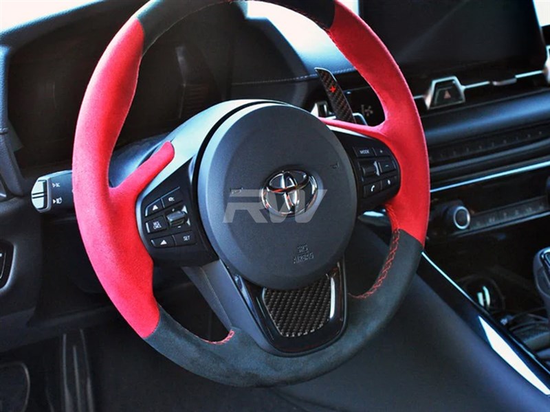 Brand: 2020-2025 Toyota 2020-2022 Toyota GR Supra Supra A90 Carbon Fiber Steering Wheel Trim