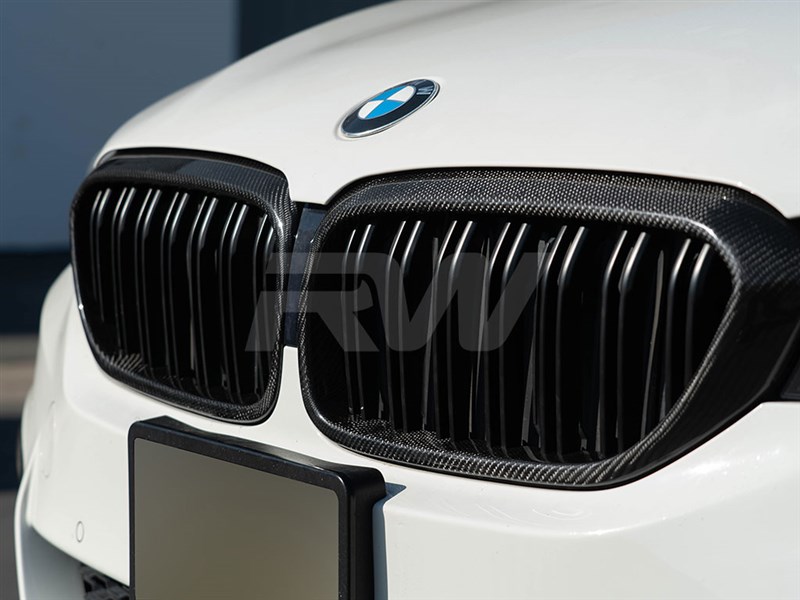 Brand: BMW 5 Series G30 Dual Slat Carbon Fiber Grilles