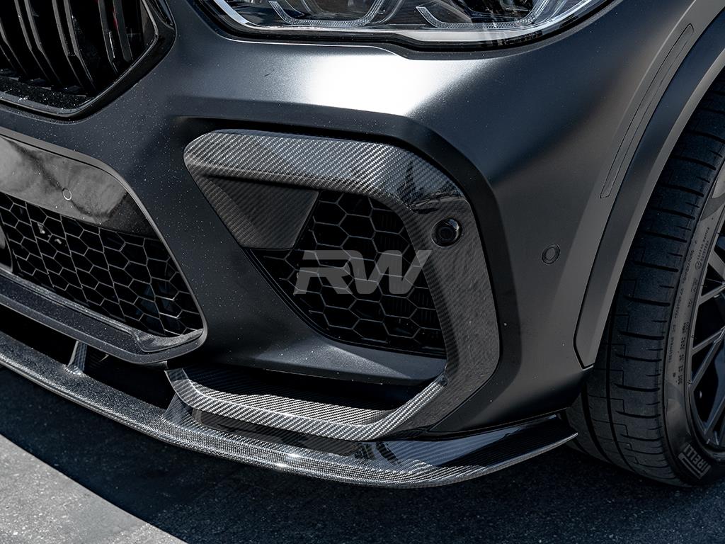 Brand: BMW F96 X6M Carbon Fiber Upper Bumper Splitters