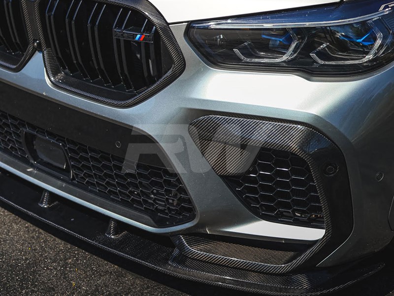 Brand: BMW F96 X6M Carbon Fiber Upper Bumper Splitters