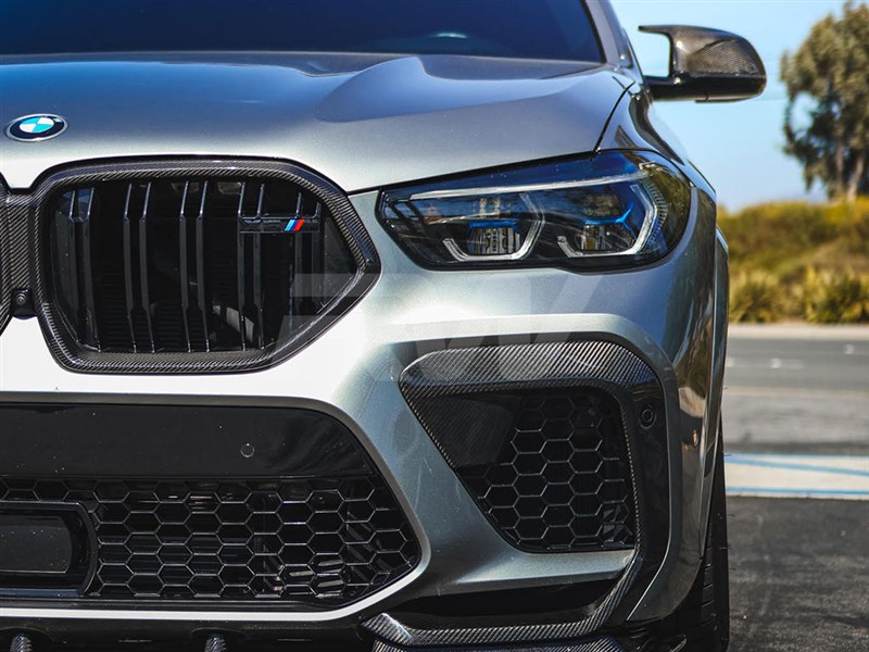 Brand: BMW F96 X6M Carbon Fiber Upper Bumper Splitters