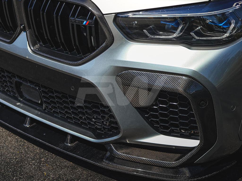 Brand: BMW F96 X6M Carbon Fiber Upper Bumper Splitters