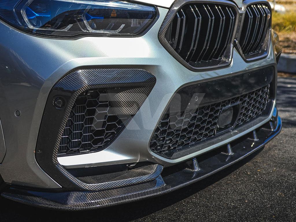 Brand: BMW F96 X6M Carbon Fiber Upper Bumper Splitters