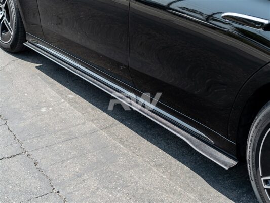 RW Carbon Mercedes-Benz W214 Carbon Fiber Side Skirt Extensions