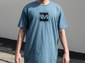 RW Carbon - Black Square Logo T-Shirt - Slat Blue
