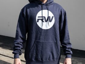 RW Carbon - White circle Logo Hoodie - Blue
