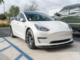 Brand: Tesla Model 3 RWS Carbon Fiber Front Lip Spoiler