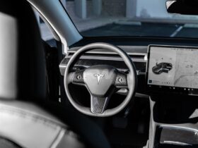 Brand: Tesla Model 3 / Y Carbon Fiber Steering Wheel Trim