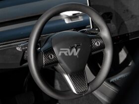 Brand: Tesla Model 3 / Y Carbon Fiber Steering Wheel Trim