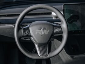 Brand: Tesla Model 3 / Y Carbon Fiber Steering Wheel Trim
