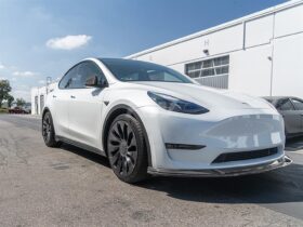 Brand: Tesla Model Y Carbon Fiber Front Lip Spoiler