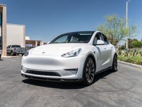 Brand: Tesla Model Y DTM Carbon Fiber Front Lip Spoiler