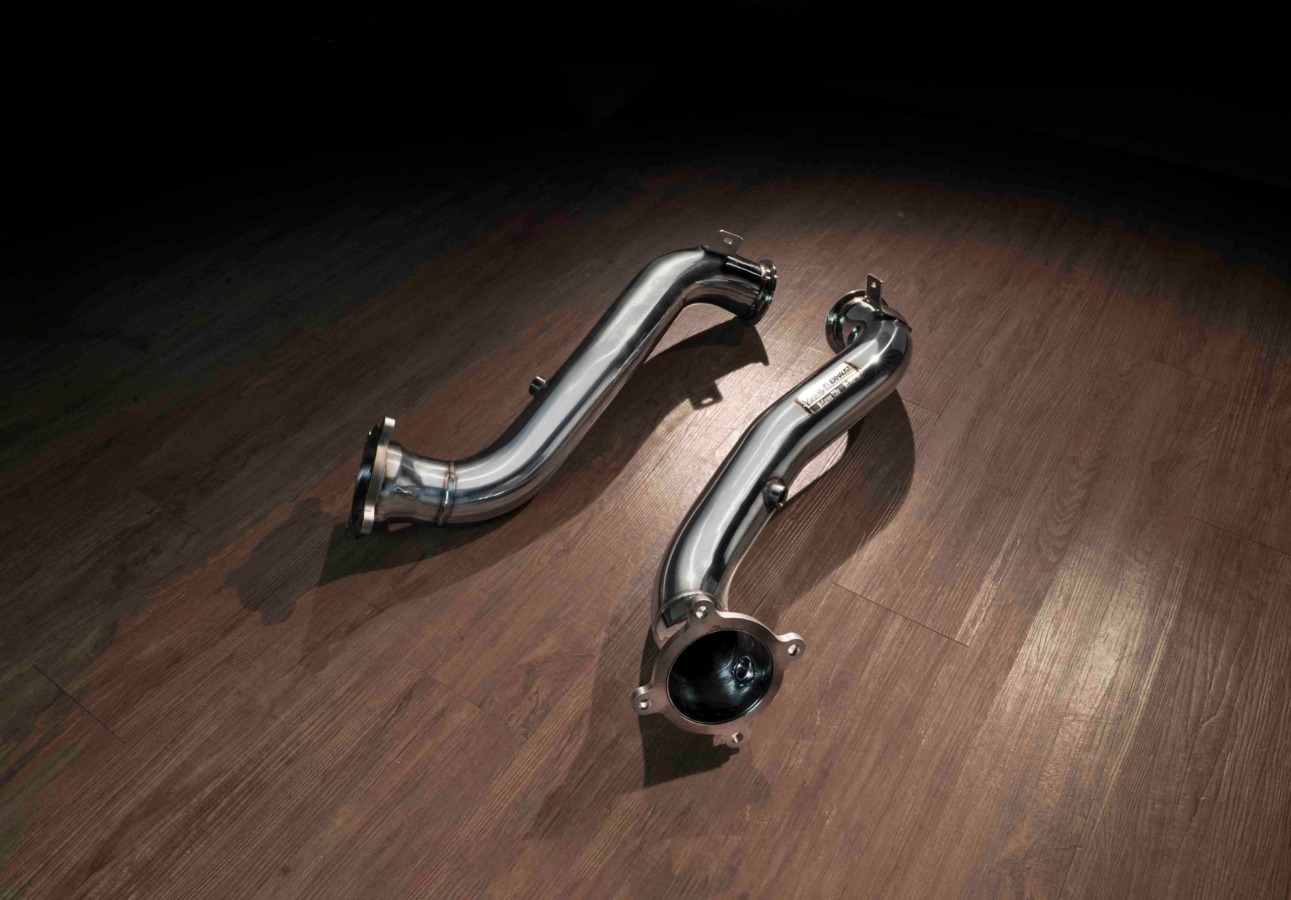 Fi EXHAUST 2017-2023 McLaren 720S Non Valve Version Catless Downpipe + Heat Protector for Downpipe - FF Performance