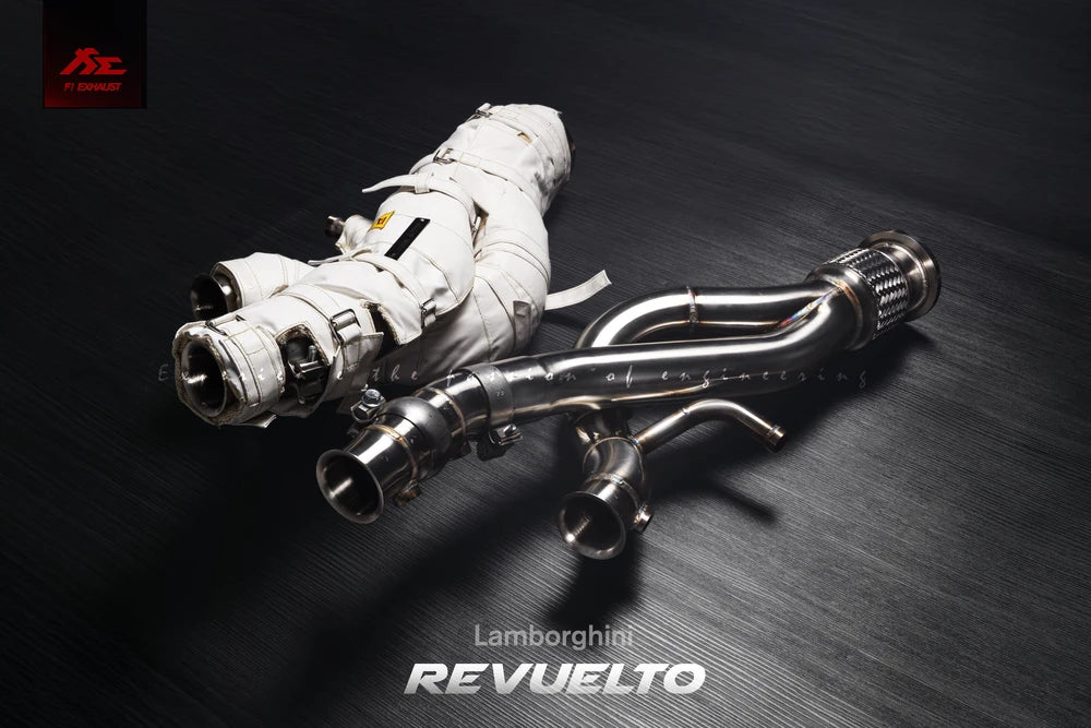Fi EXHAUST 2024-2026 Lamborghini Revuelto Catless Downpipe + Heat Jacket