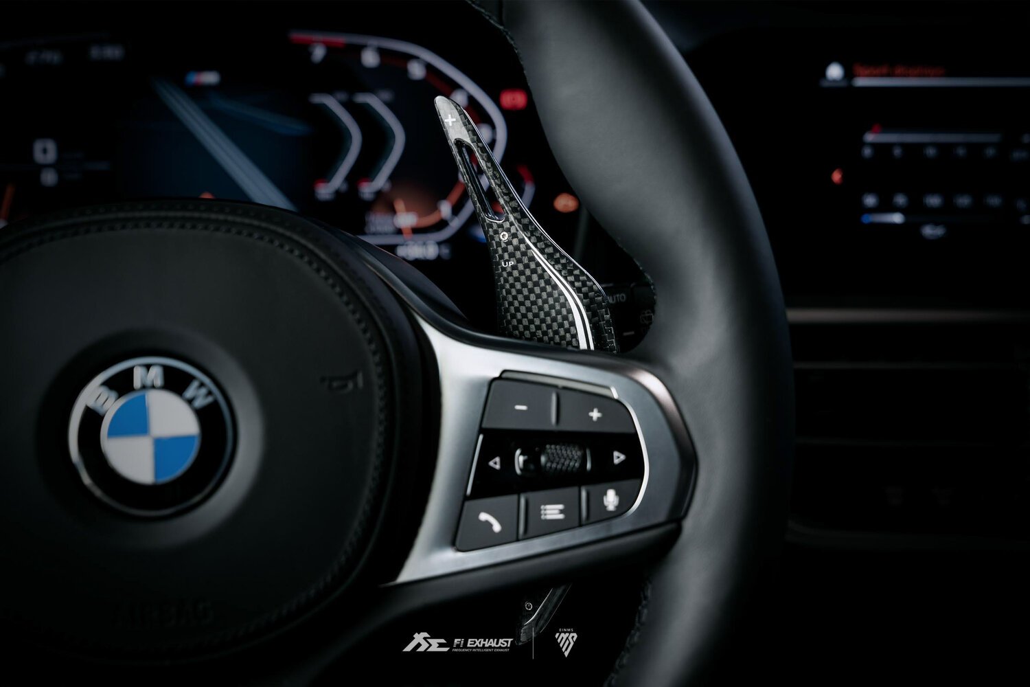 Fi LIFESTYLE USD BMW G Series 1K Carbon Fiber Sporty Silver Paddle Shifter