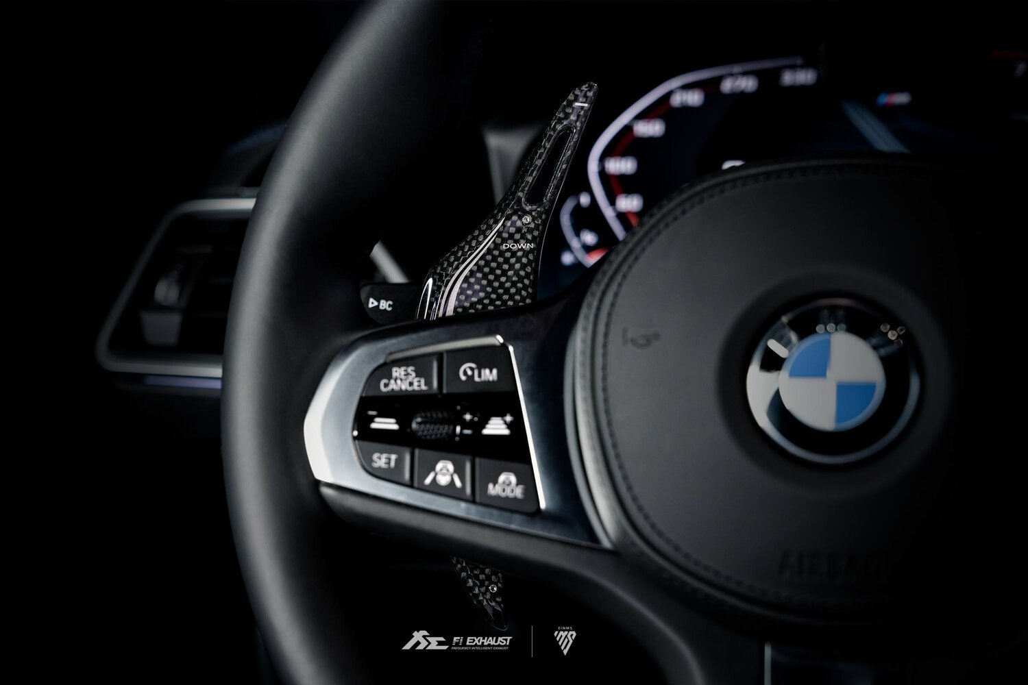 Fi LIFESTYLE USD BMW G Series 1K Carbon Fiber Sporty Silver Paddle Shifter