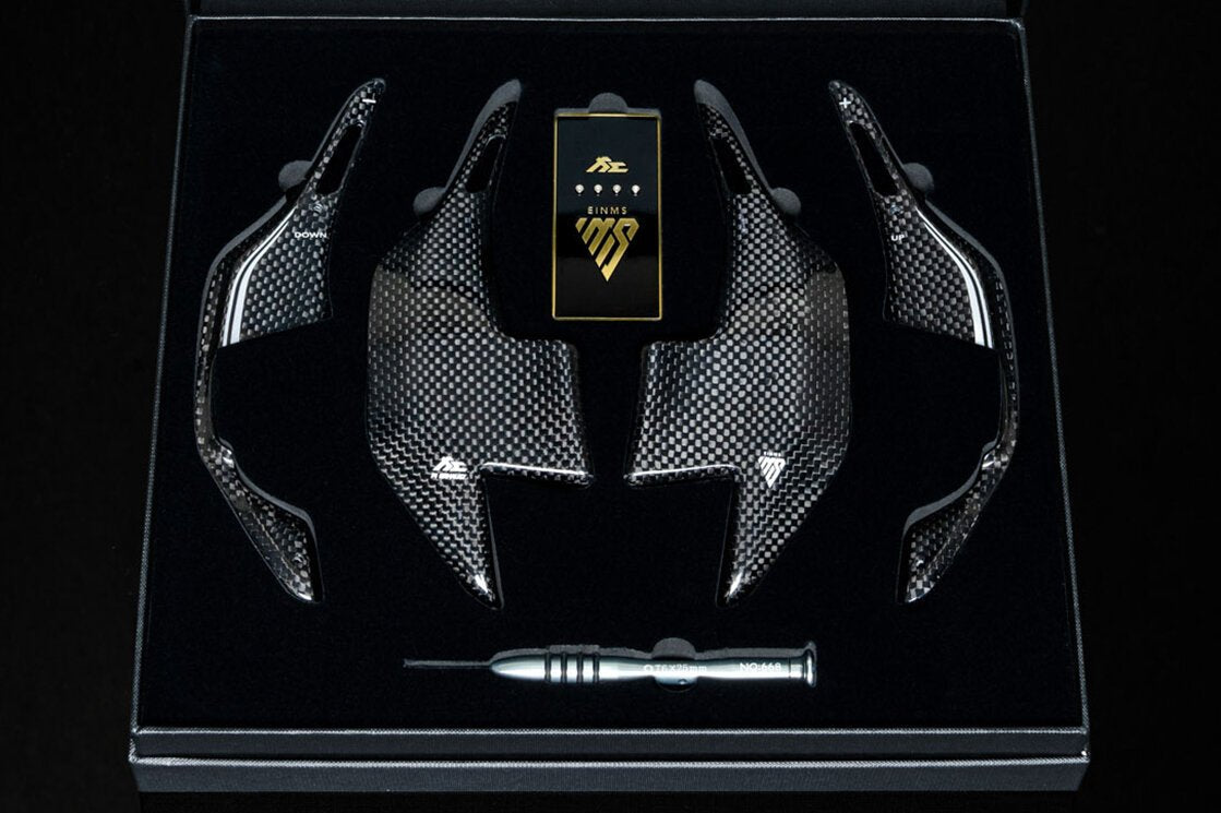 Fi LIFESTYLE USD BMW G Series 1K Carbon Fiber Sporty Silver Paddle Shifter - FF Performance