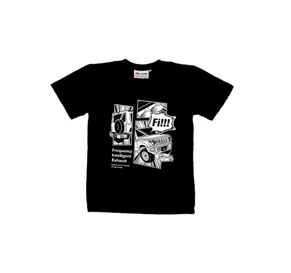 FILIFESTYLE USD "Fi EXHAUST Jimny G-Mini" Black Crew Neck T-Shirt [Limited Ed]