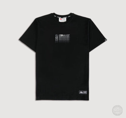 Fi Exhaust "Finish Line V3 (White)" Black Heavyweight Crew Neck T-Shirt [Limited Ed.]