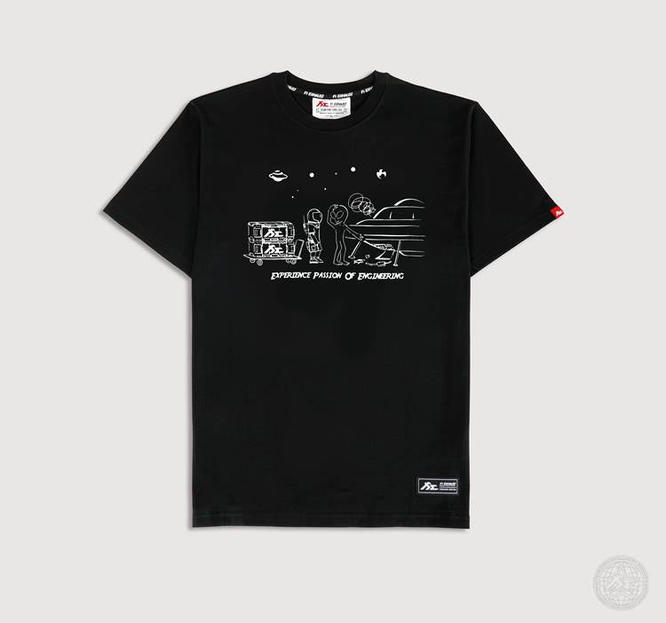 FILIFESTYLE USD "Galactic Pertrolhead" Black Heavyweight Crew Neck T-Shirt [Limited Ed.]