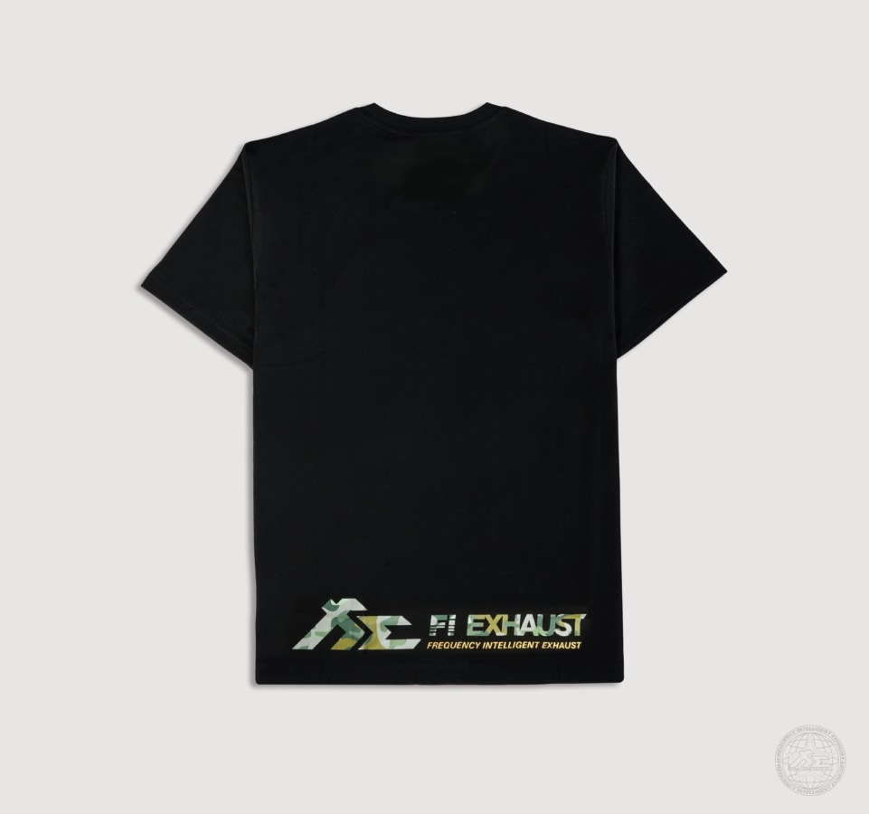 FILIFESTYLE USD Reflected Wave (Camo)" Black Heavyweight Crew Neck T-Shirt [Limited Ed.]