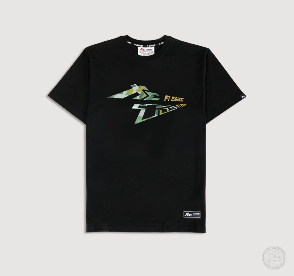 FILIFESTYLE USD Reflected Wave (Camo)" Black Heavyweight Crew Neck T-Shirt [Limited Ed.]