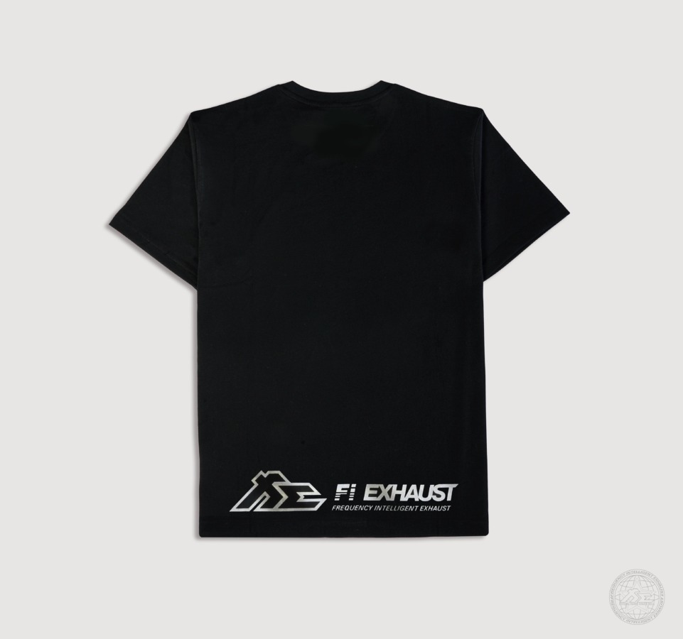 FILIFESTYLE USD "Reflected Wave (Silver)" Black Heavyweight Crew Neck T-Shirt [Limited Ed.]