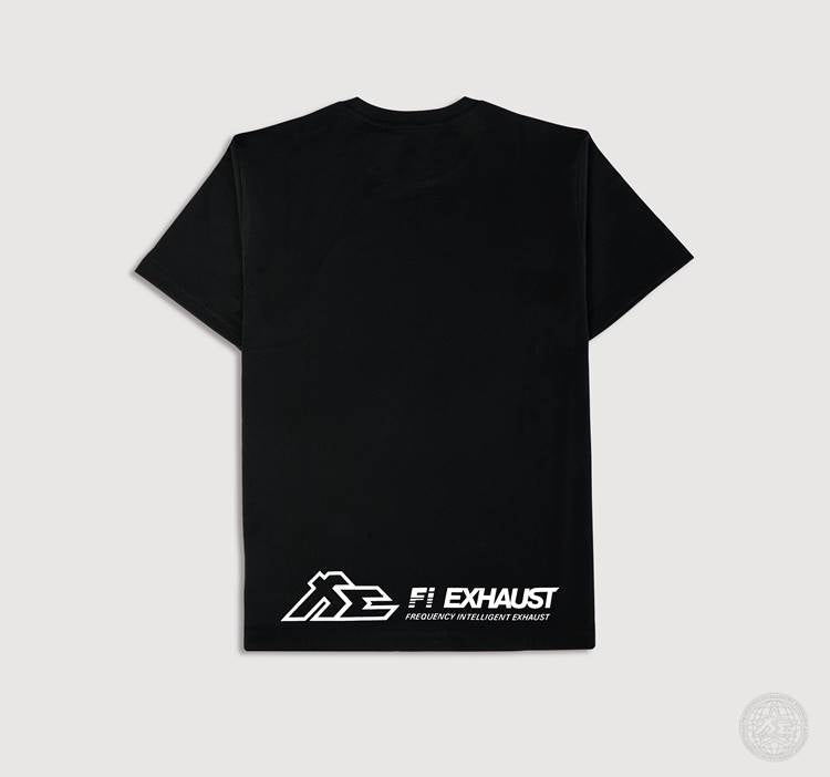 FILIFESTYLE USD "Reflected Wave (White)" Black Heavyweight Crew Neck T-Shirt [Limited Ed.]