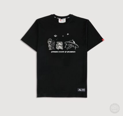 FILIFESTYLE USD "Space Mods" Black Heavyweight Crew Neck T-Shirt [Limited Ed.]