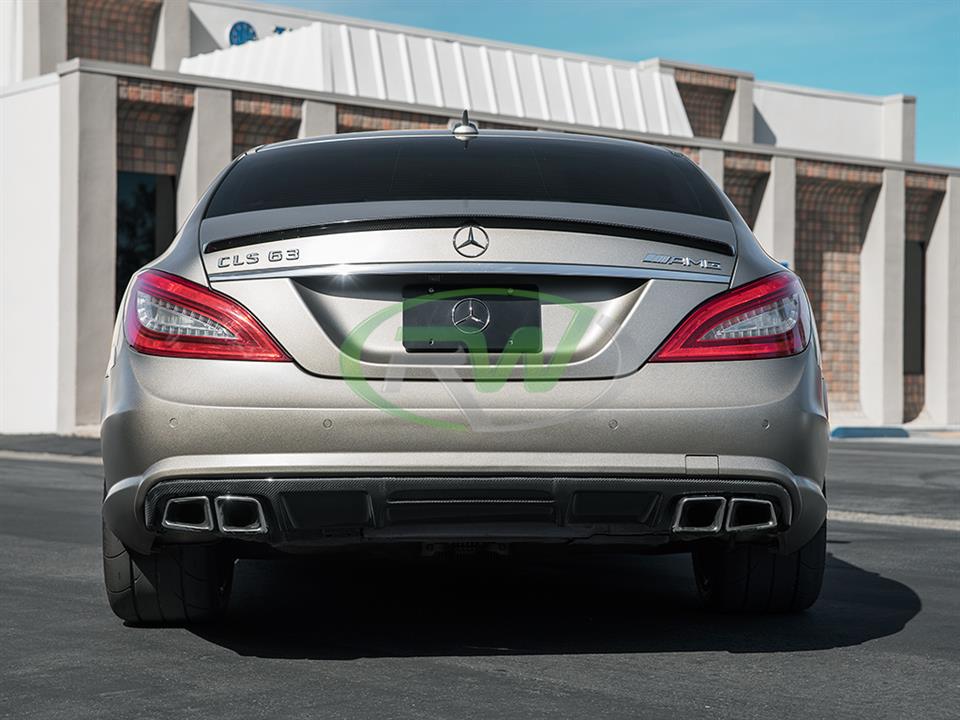 RW Carbon Mercedes W218 CLS63 AMG Carbon Fiber Diffuser - Image 6