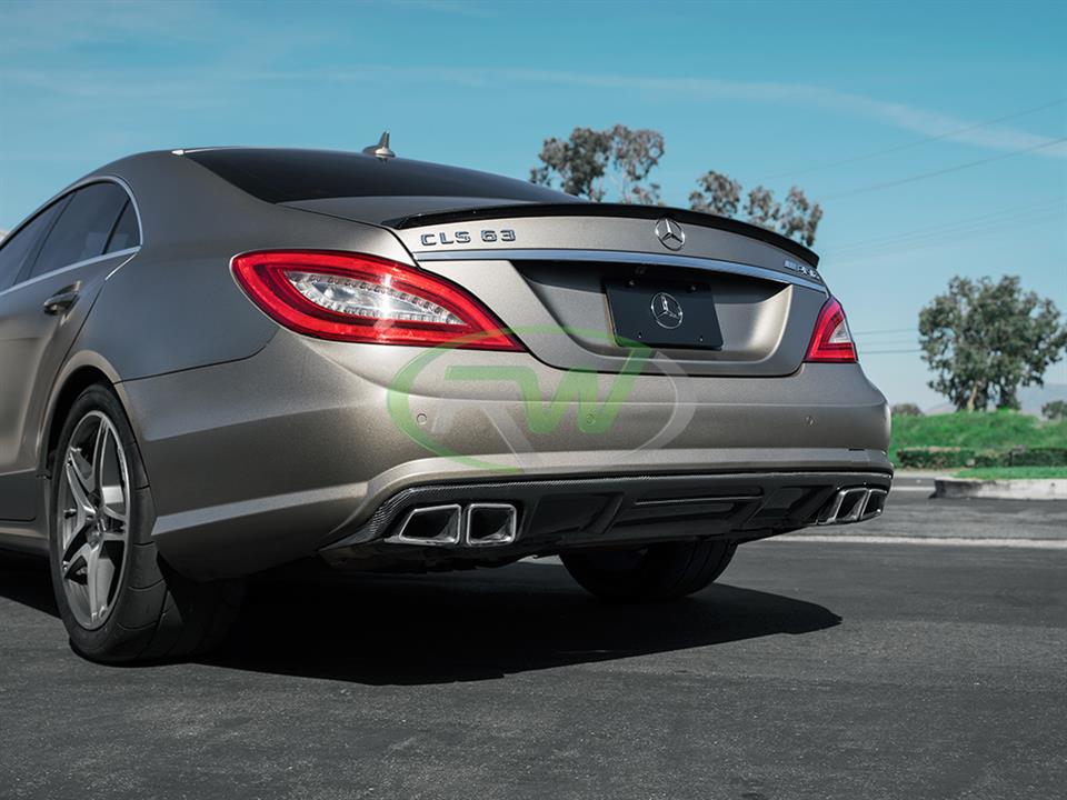 RW Carbon Mercedes W218 CLS63 AMG Carbon Fiber Diffuser - Image 3