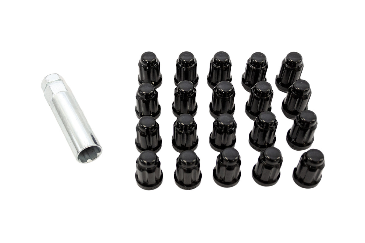 Steeda Autosports 2015-2023 Ford Mustang Steeda Splined Small Diameter Lug Nut Kit Black ()
