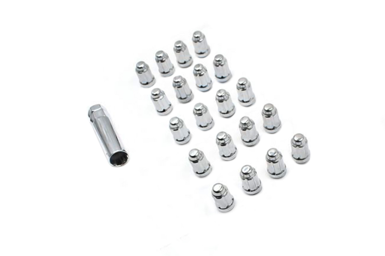 Steeda Autosports 2015-2023 Ford Mustang Steeda Splined Small Diameter Lug Nut Kit Chrome ()