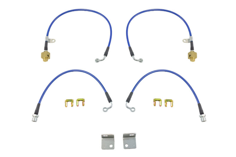 2024-2026 Ford Mustang GT/EcoBoost – Steeda Base/ Brembo Braided Stainless Brake Line Kit
