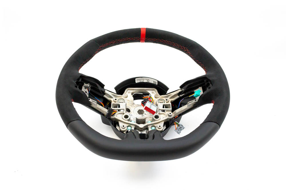 Steeda Autosports 2015-2026 Ford Mustang Steeda Q850 Alcantara Steering Wheel Red Sightline (2015 2017)