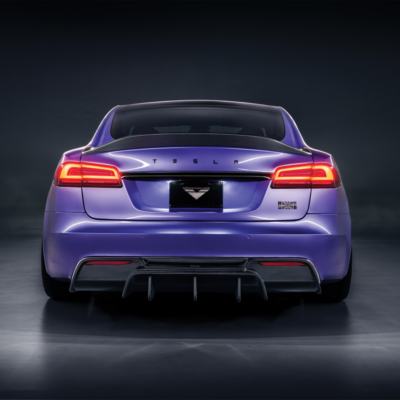 Vorsteiner VRS Tesla Model S Plaid Aero Rear Diffuser Carbon Fiber PP 2x2 Glossy