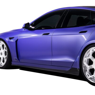 Vorsteiner VRS Tesla Model S Plaid Aero Side Skirts Carbon Fiber PP 2x2 Glossy