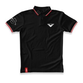 Vorsteiner V20 Polo Shirt - Black with Red Stripe