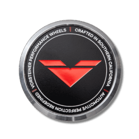 Vorsteiner Aluminum Center Cap - Black with Red Logo