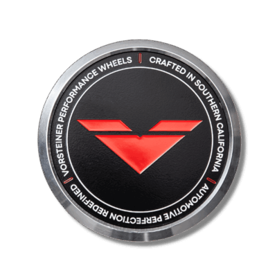 Vorsteiner Aluminum Center Cap - Black with Red Logo