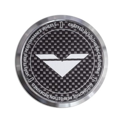 Vorsteiner Wheels Carbon Fiber Aluminum Center Cap - Black with White Logo