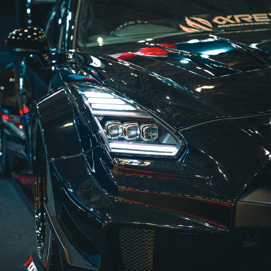 AlphaRex NOVA LED Headlights Black Nissan GT-R R35 2