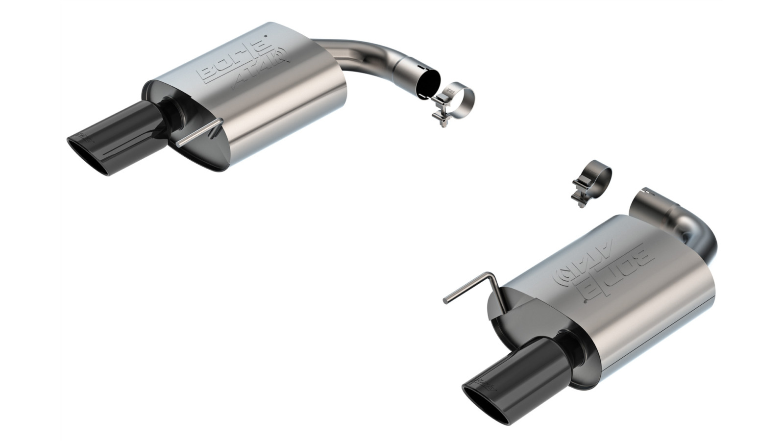 Borla ATAK Axle-Back Exhaust - 2024-2026 Mustang GT S650 Non-Active Black Chrome 11984BC