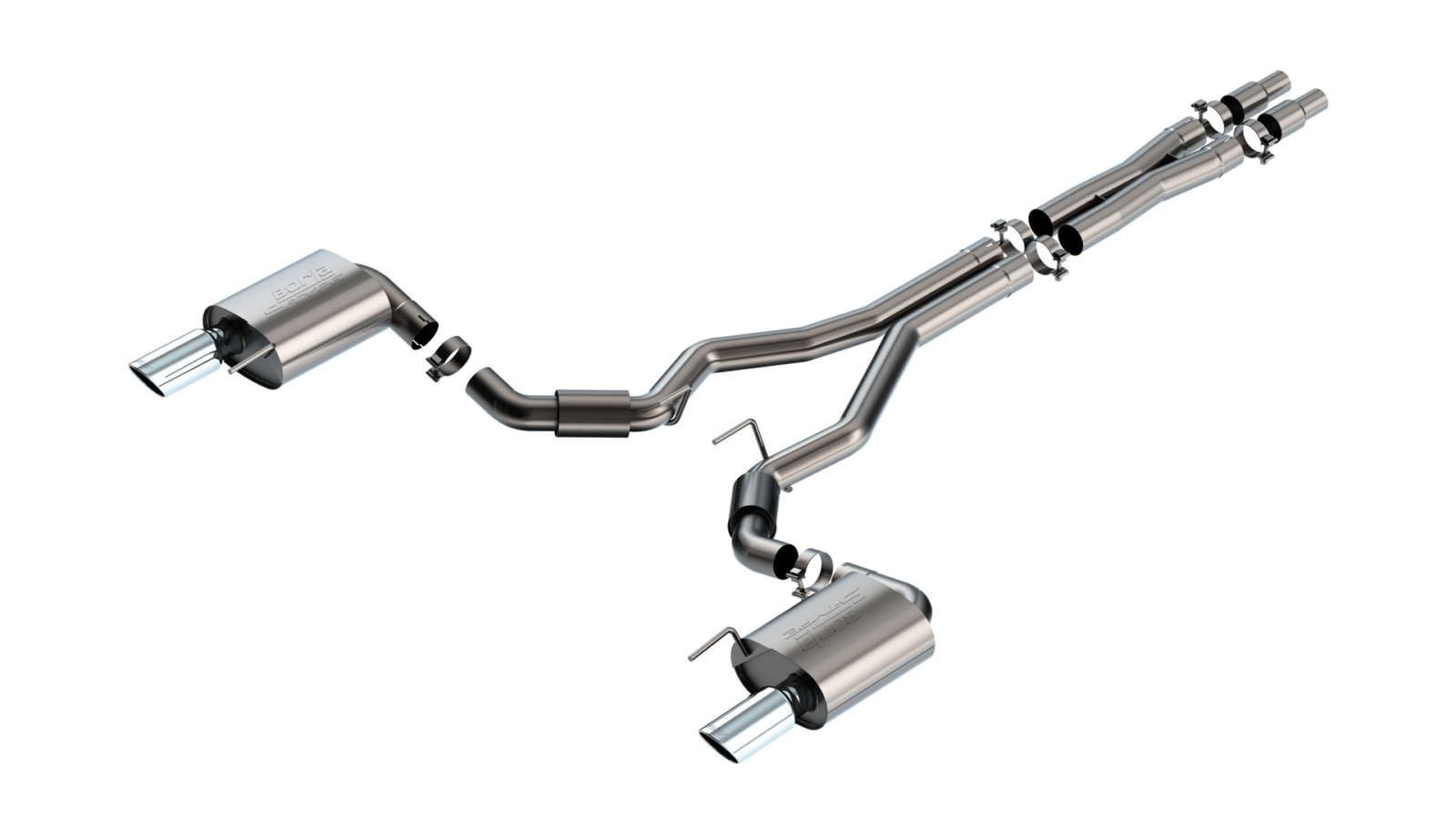 Borla Exhaust Borla S-Type Cat-Back Exhaust - Mustang GT S650 Non-Active Chrome 140960 for S650 Mustang