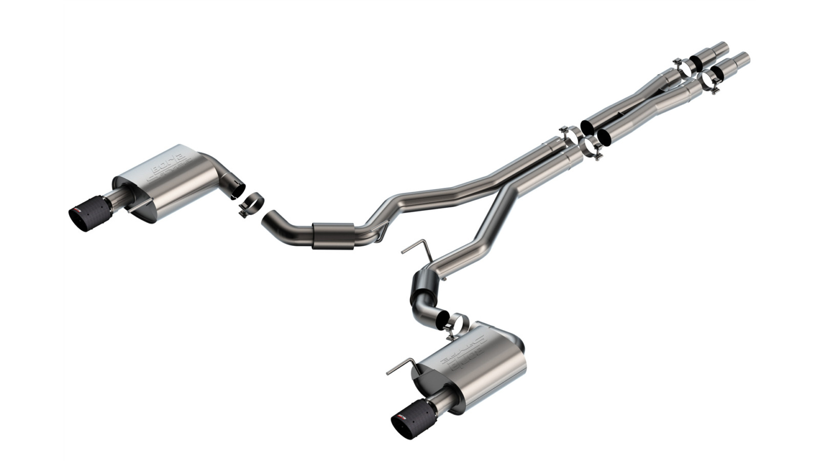 Borla Exhaust Borla S-Type Cat-Back Exhaust - Mustang GT S650 Non-Active Carbon Fiber 140960CFBA for S650 Mustang