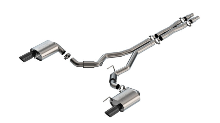 Borla ATAK Cat-Back Exhaust - 2024-2026 Mustang GT S650 Non-Active Black Chrome 140961BC
