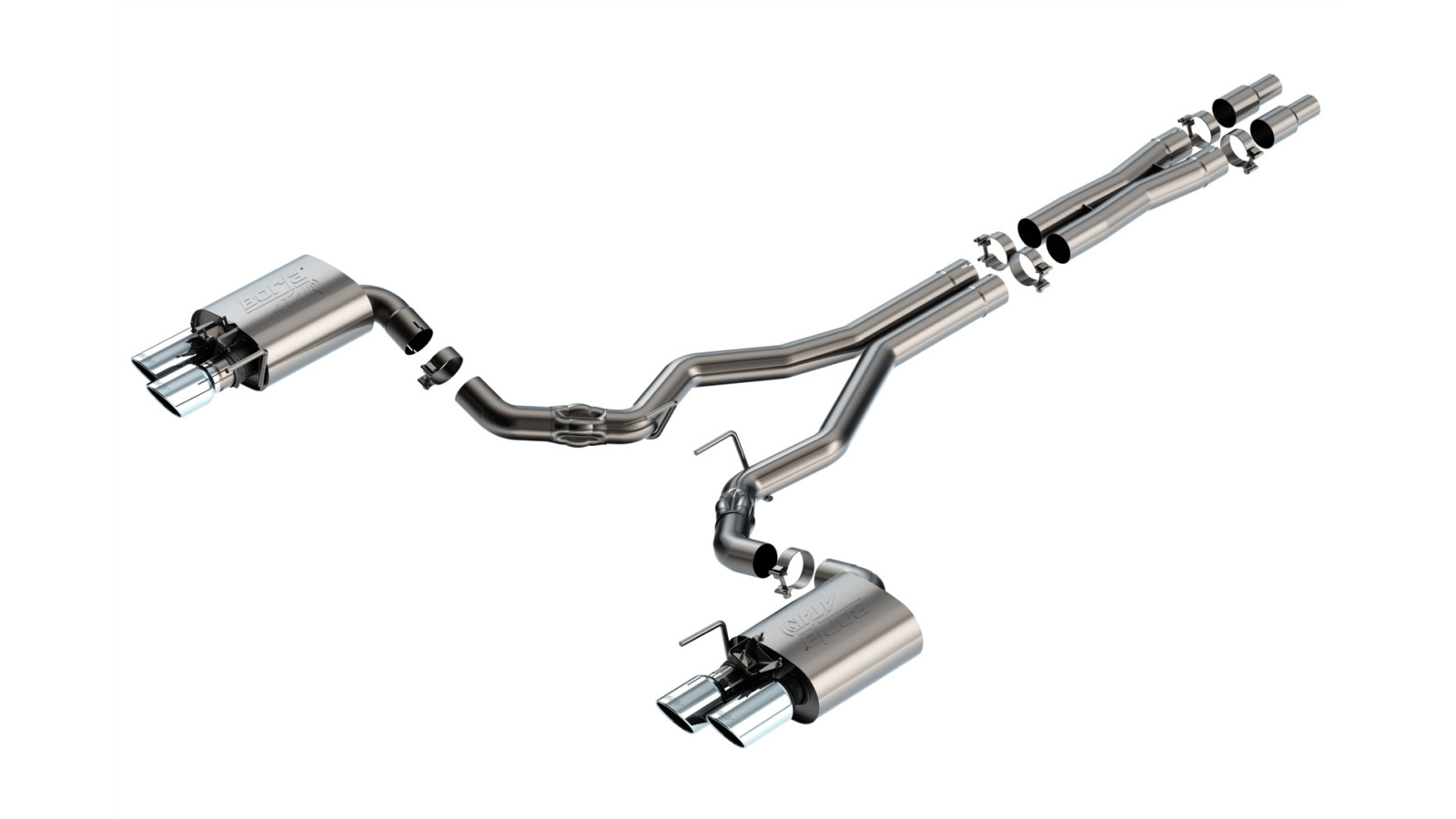 Borla 2024-2026 Ford Mustang GT S650 ATAK Cat-Back Exhaust System 5.0L Coyote V8 Active Exhaust Chrome Tips 140963