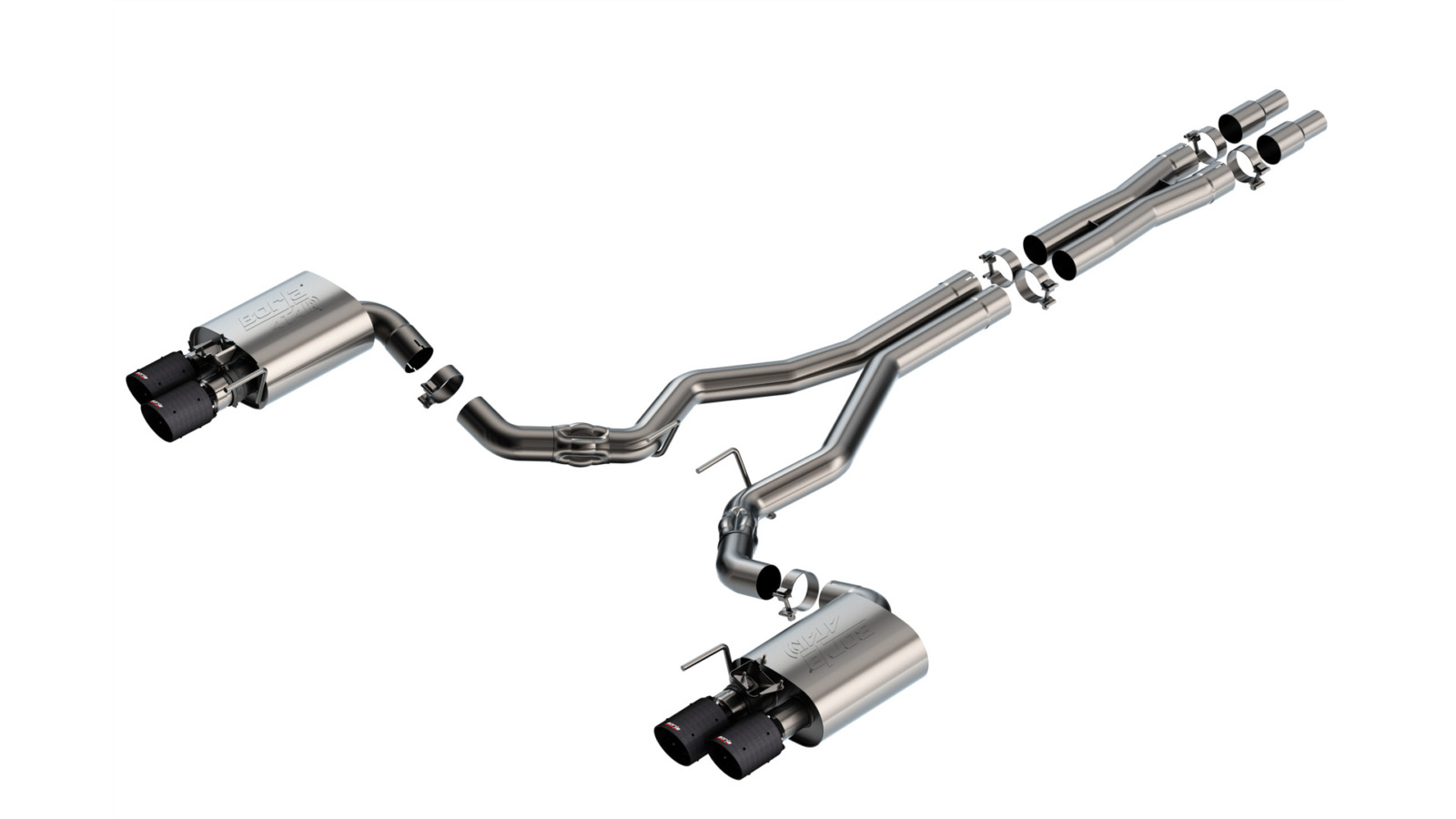 Borla ATAK Cat-Back Exhaust - 2024-2026 Mustang GT S650 Active Exhaust Carbon Fiber 140963CFBA