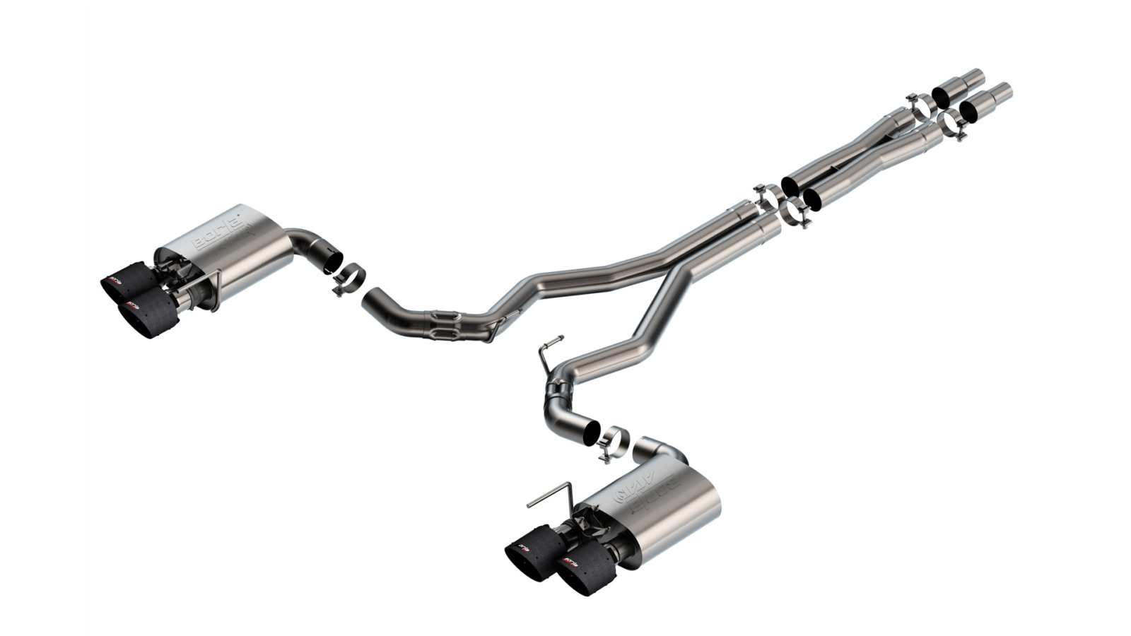 Borla ATAK Cat-Back Exhaust - 2024-2026 Mustang Dark Horse Active Exhaust Carbon Fiber 140965CFBA